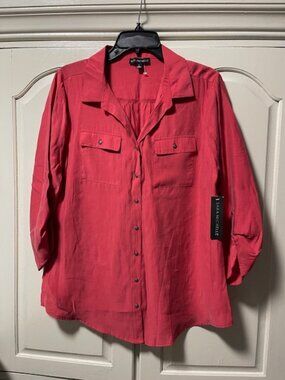 Sara Michelle Button Down Shirt Size L NWT